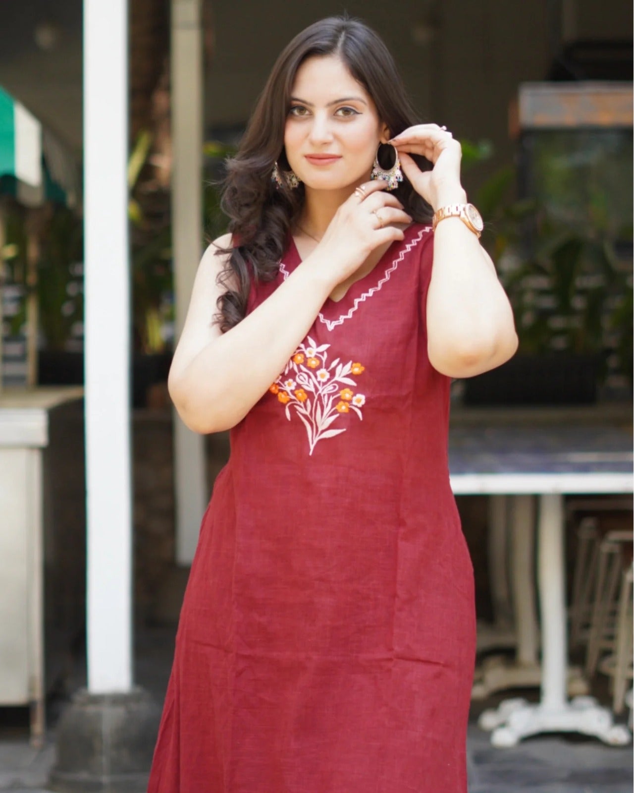 Beautiful crafted cotton Sleeveless Co Ord Set