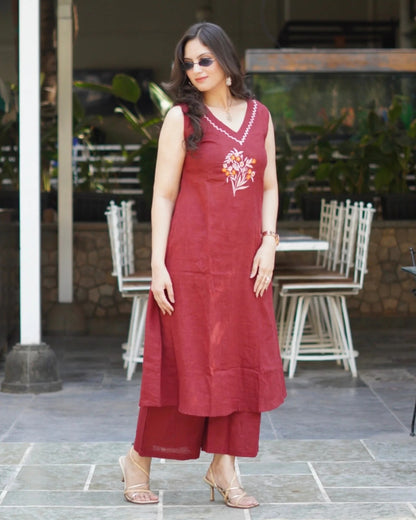 Beautiful crafted cotton Sleeveless Co Ord Set