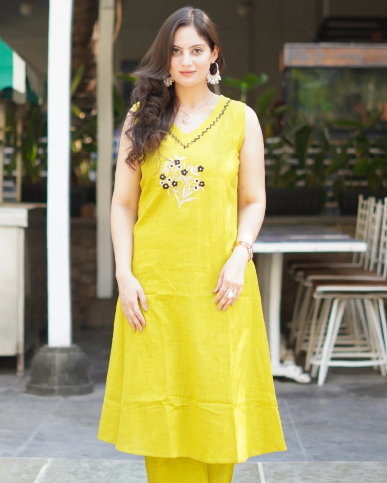 Beautiful crafted cotton Sleeveless Co Ord Set