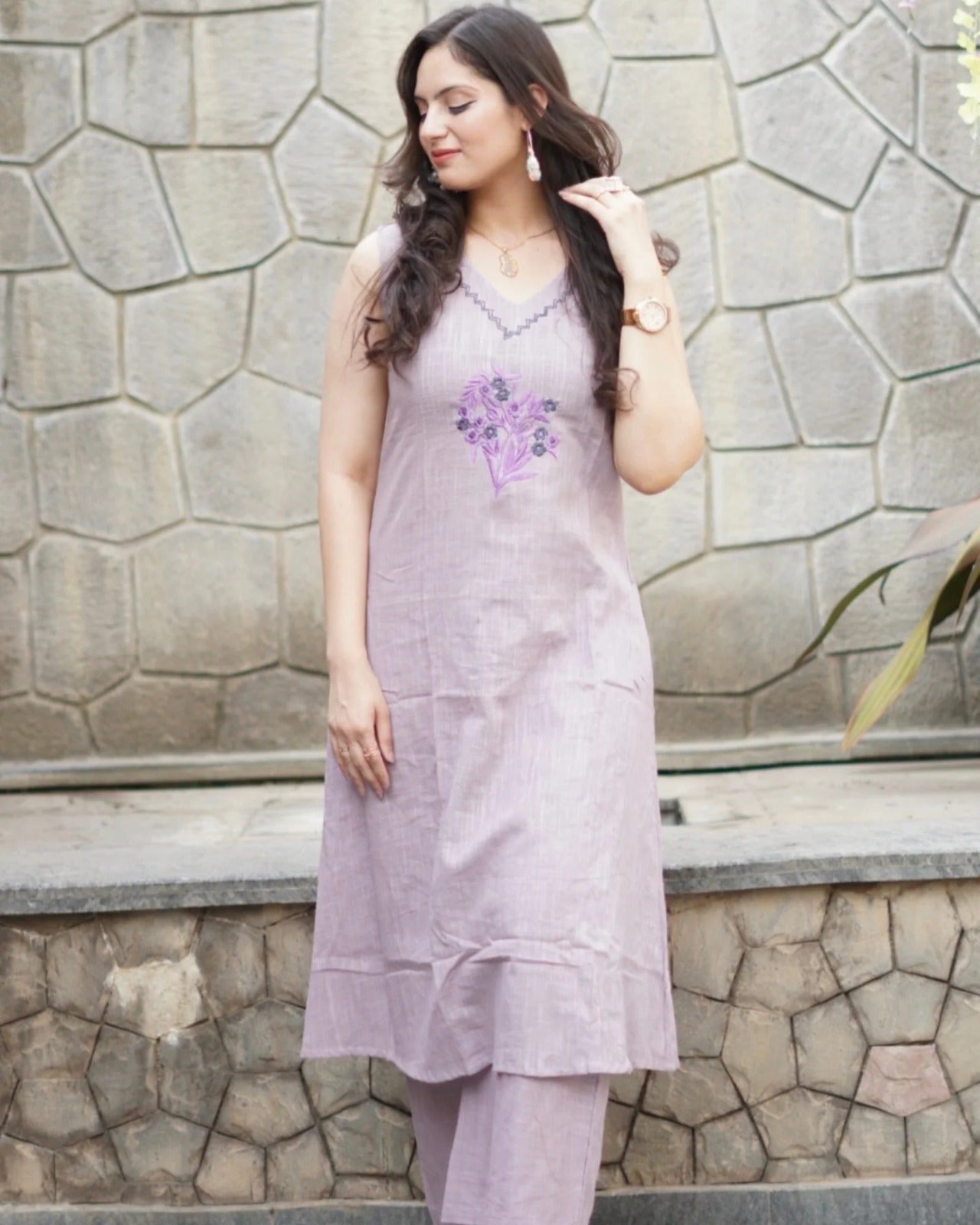 Beautiful crafted cotton Sleeveless Co Ord Set