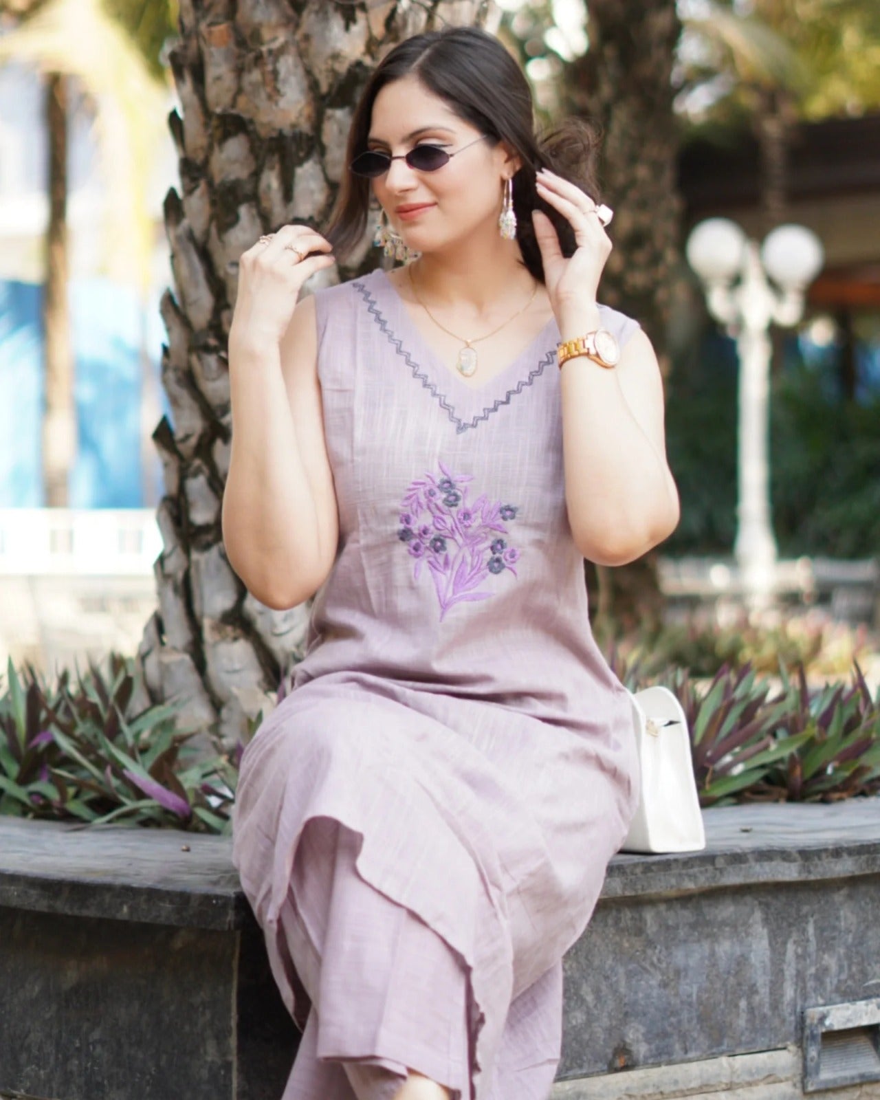 Beautiful crafted cotton Sleeveless Co Ord Set