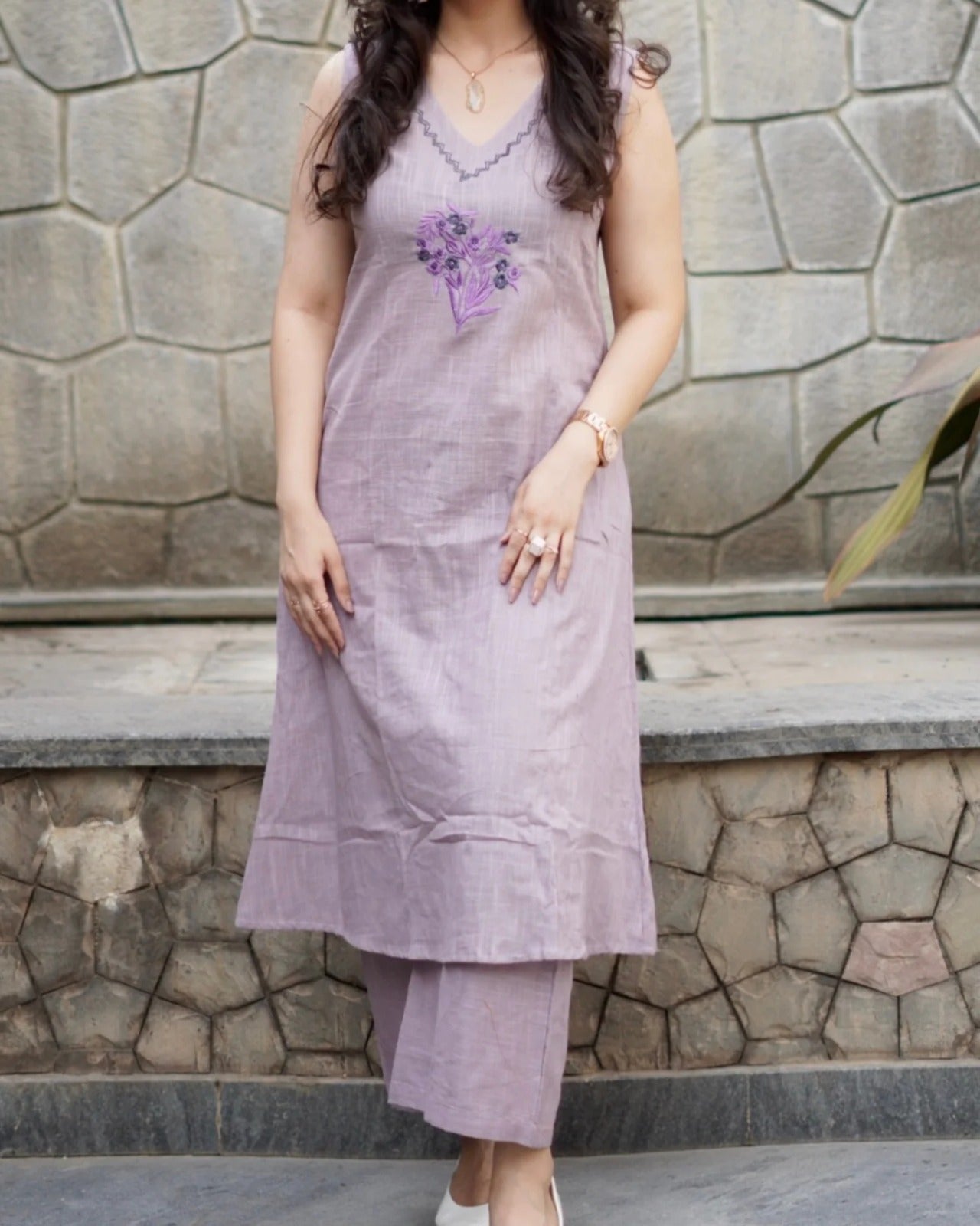 Beautiful crafted cotton Sleeveless Co Ord Set