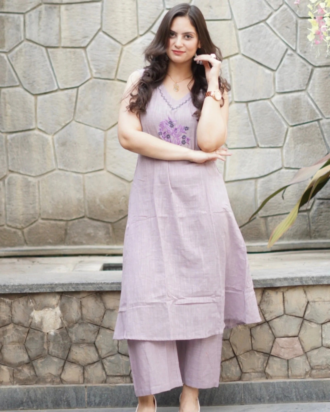 Beautiful crafted cotton Sleeveless Co Ord Set