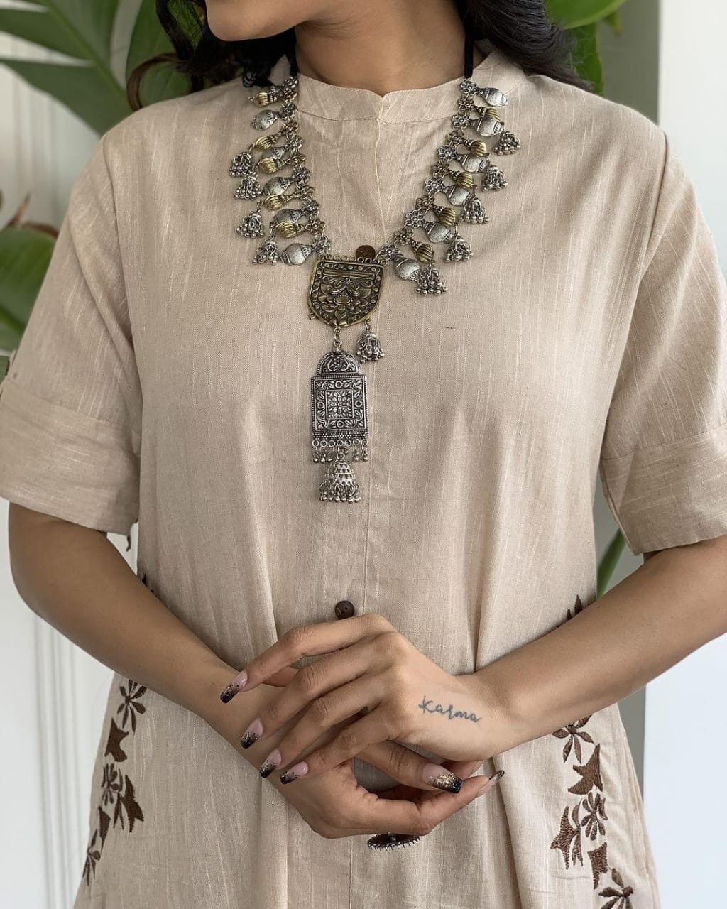 Premium South Cotton A-Line Kurta Set with Hand Embroidery