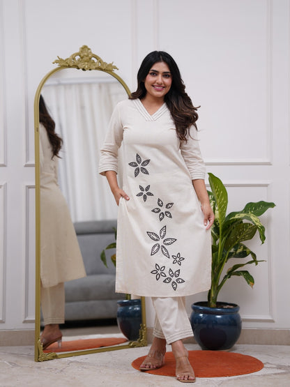 Straight style cotton kurta and bottom