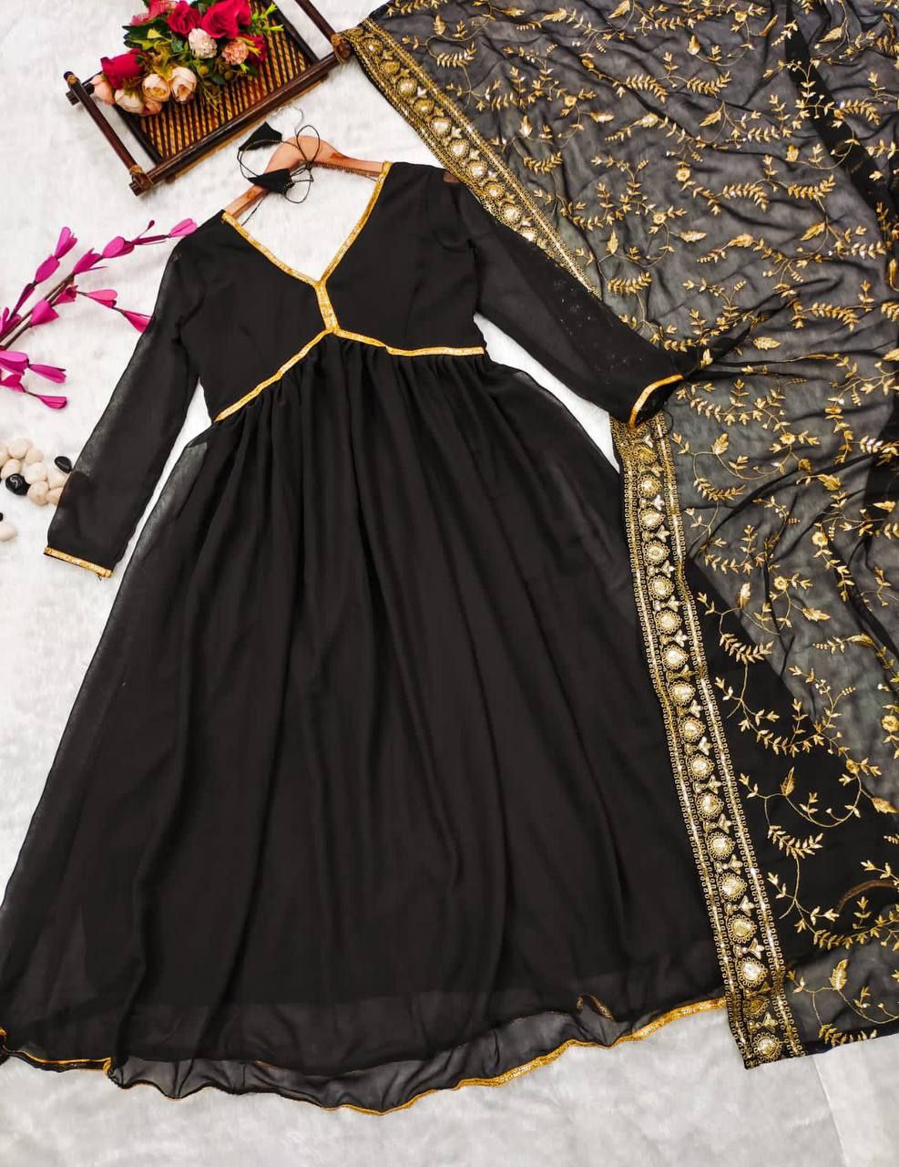 Black Anarkali Set