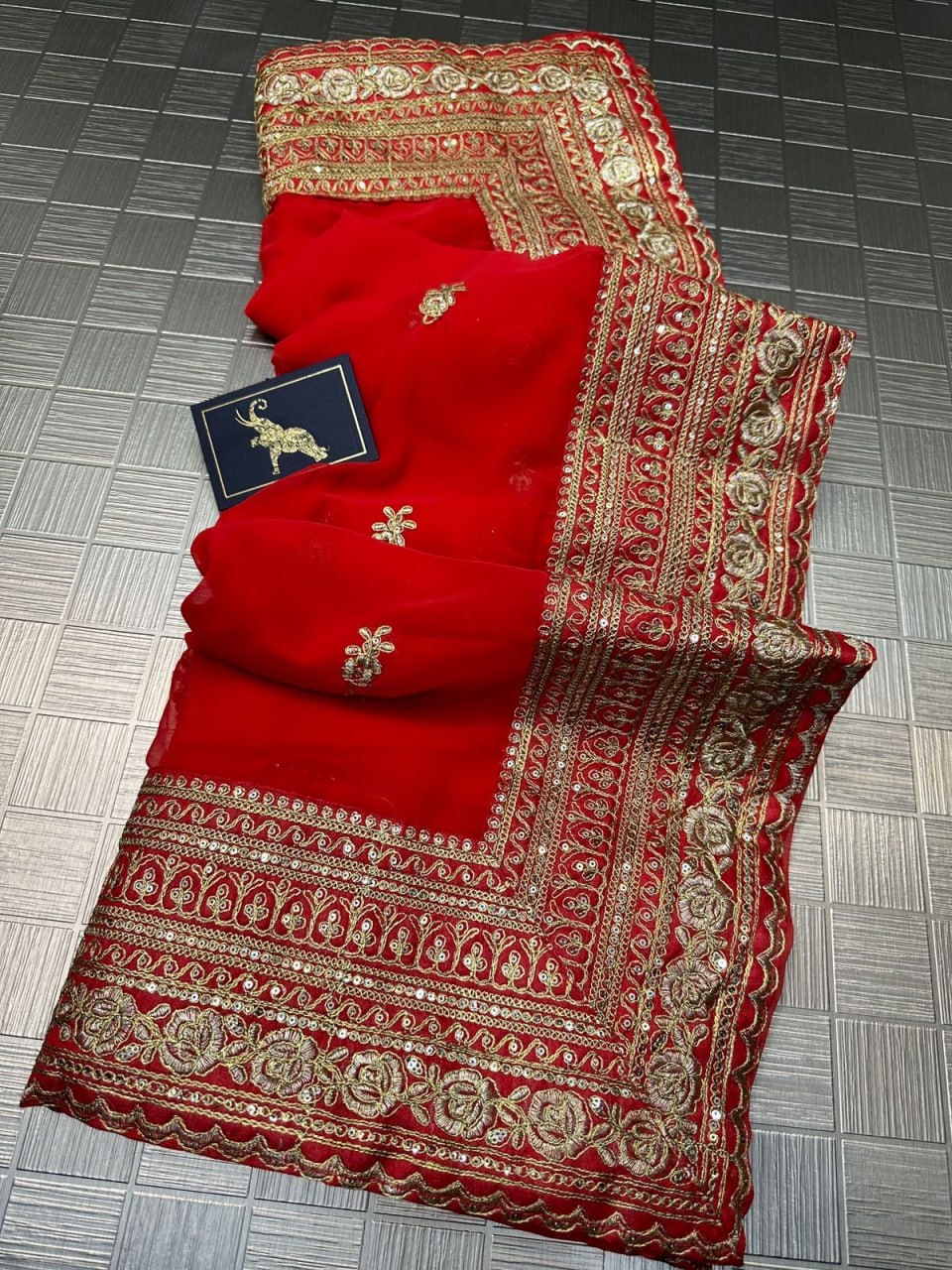 Zari embroidered Saree