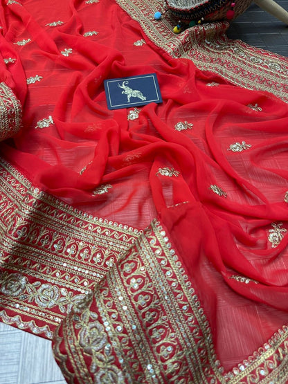 Zari embroidered Saree