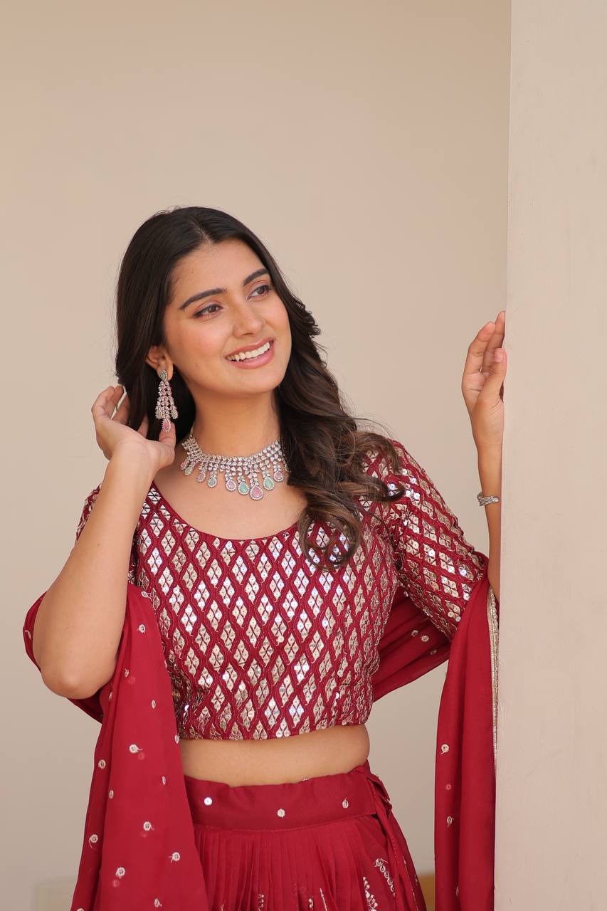 Flowing Floral Lehenga