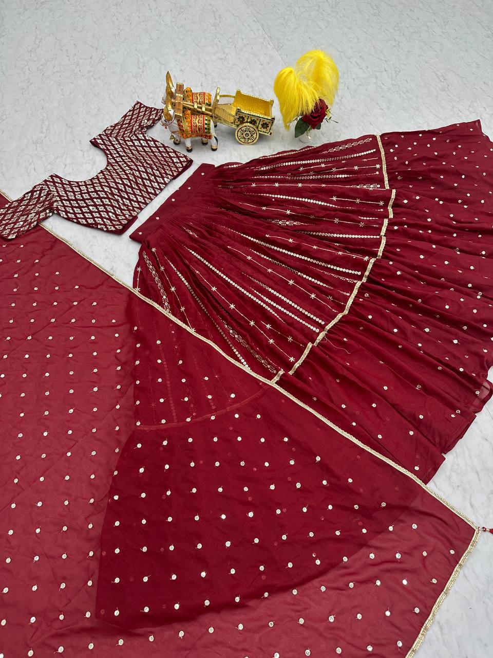 Flowing Floral Lehenga