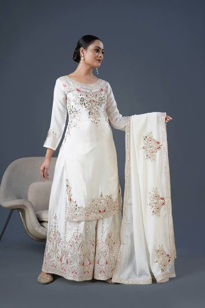 White Embroidered Salwar Suit
