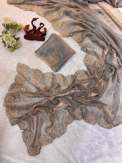 Beautiful Katdana handwork Saree