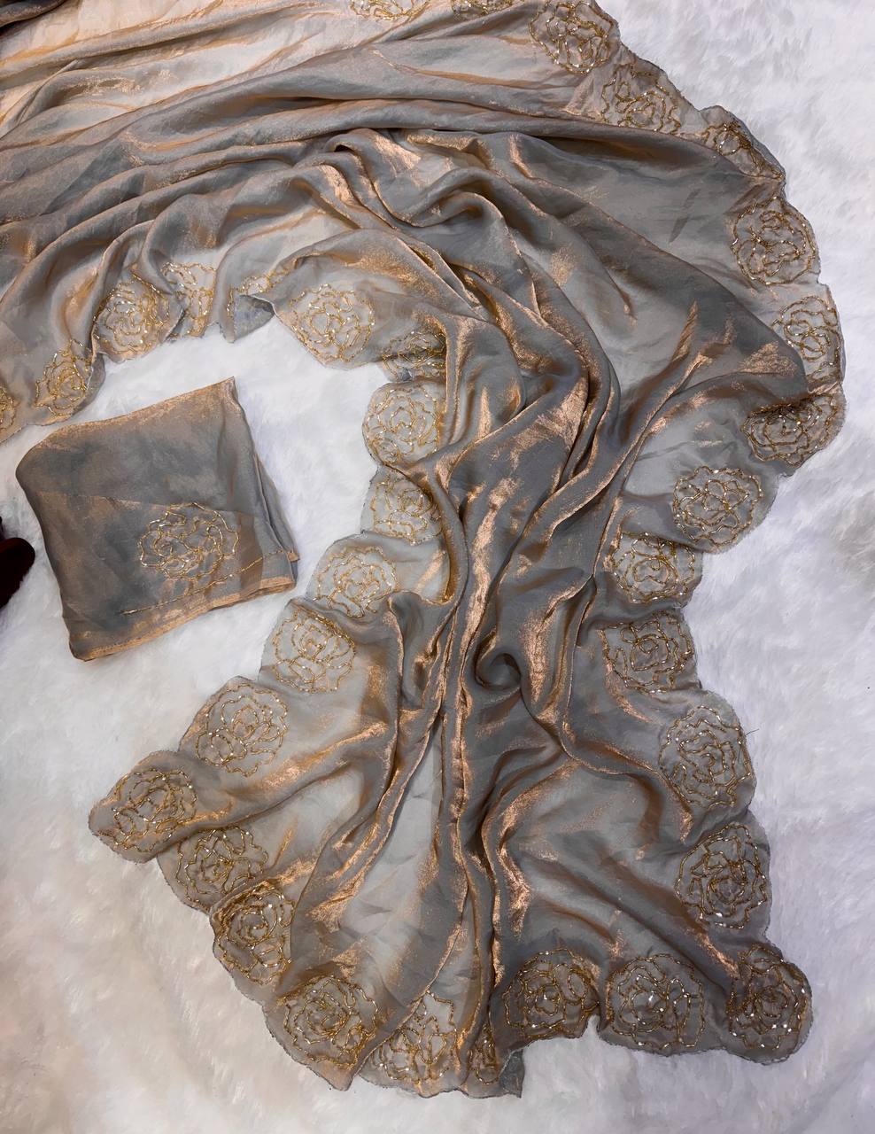 Beautiful Katdana handwork Saree