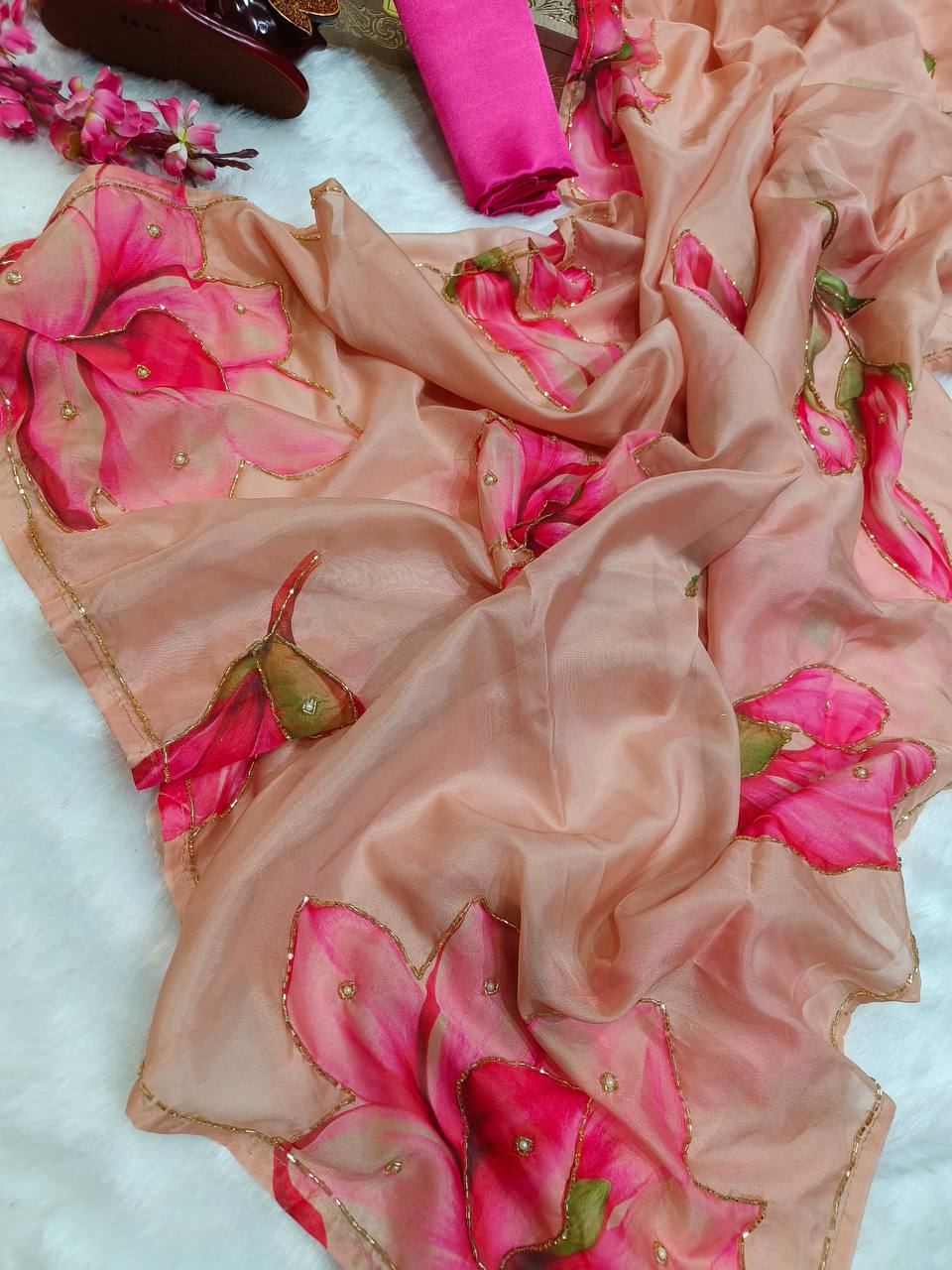 Luxurious Tebby Organza Saree