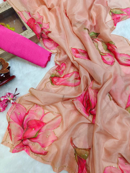 Luxurious Tebby Organza Saree