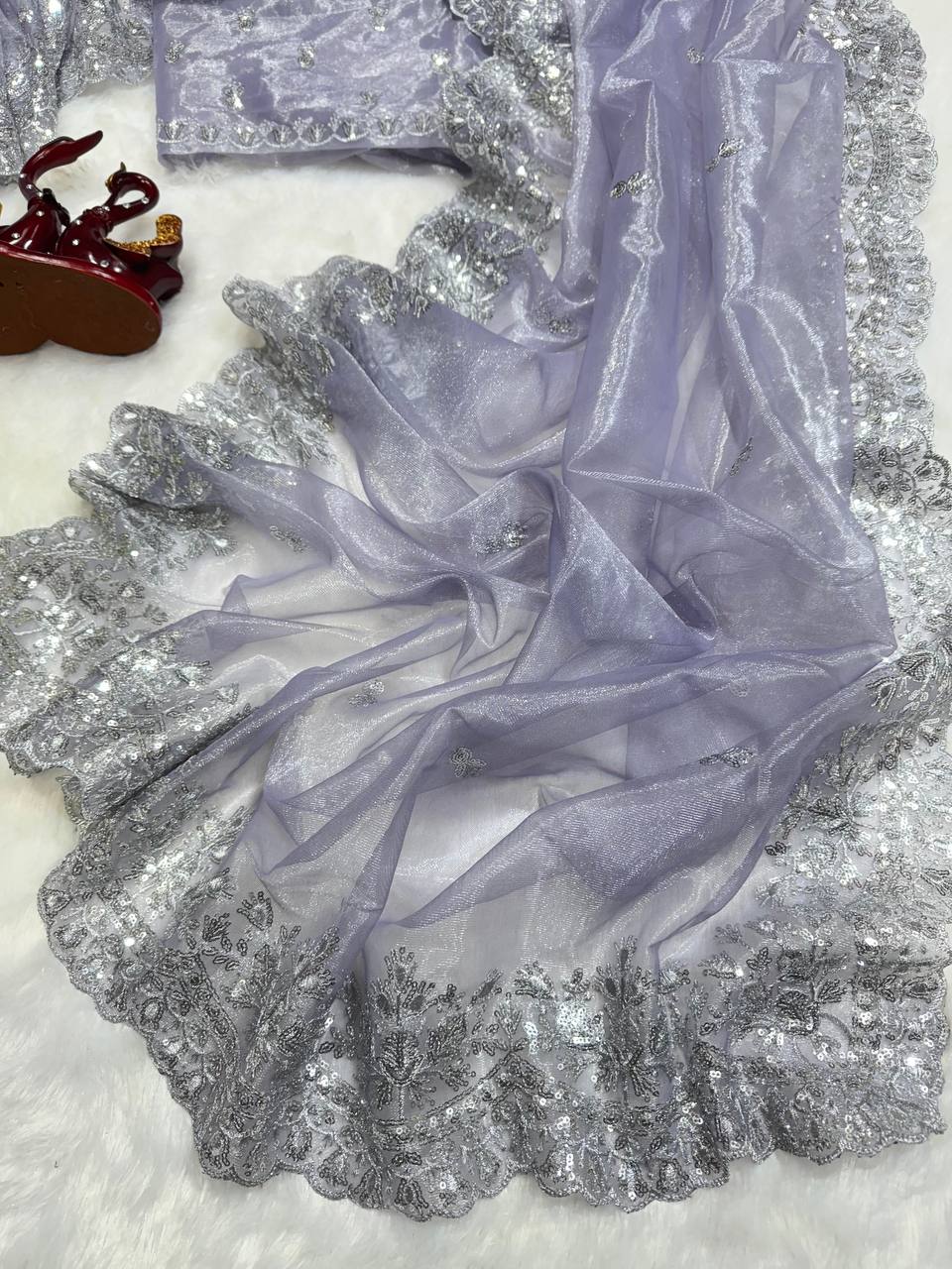 Soft Twil Net Fabric Saree