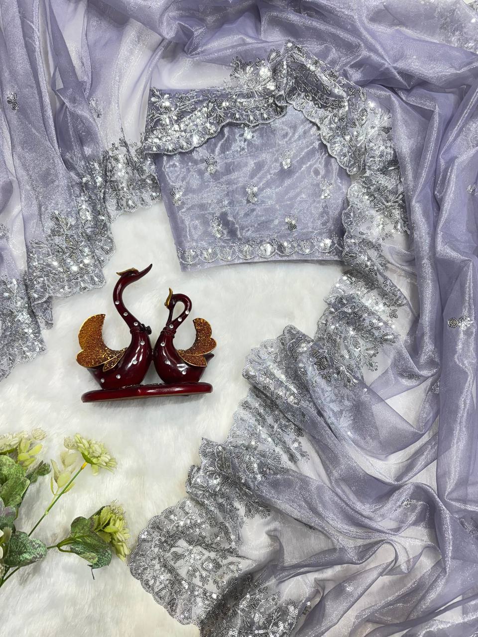 Soft Twil Net Fabric Saree