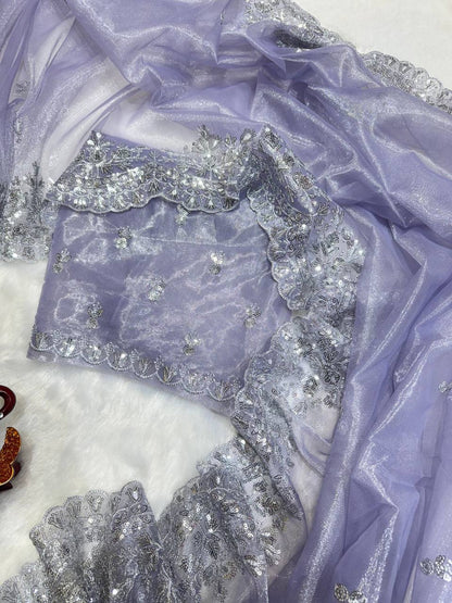 Soft Twil Net Fabric Saree