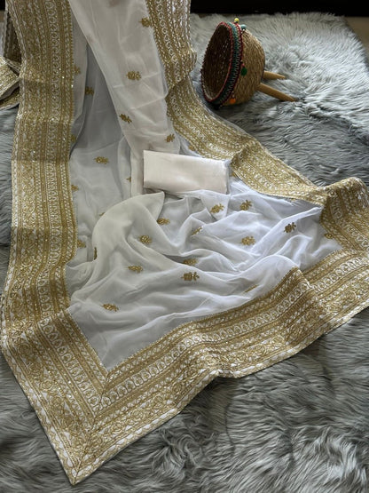 Zari embroidered Saree