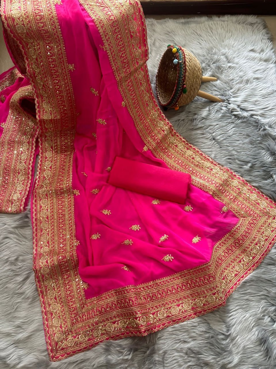 Zari embroidered Saree