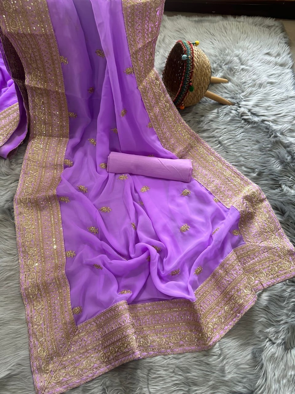Zari embroidered Saree
