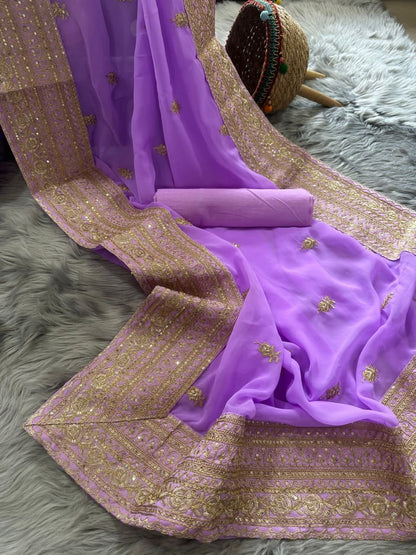 Zari embroidered Saree