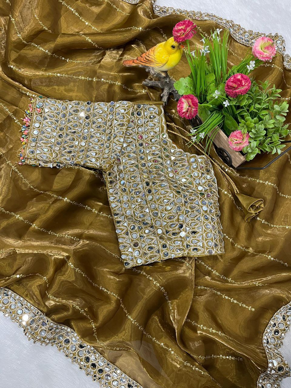 Golden Shadow Saree