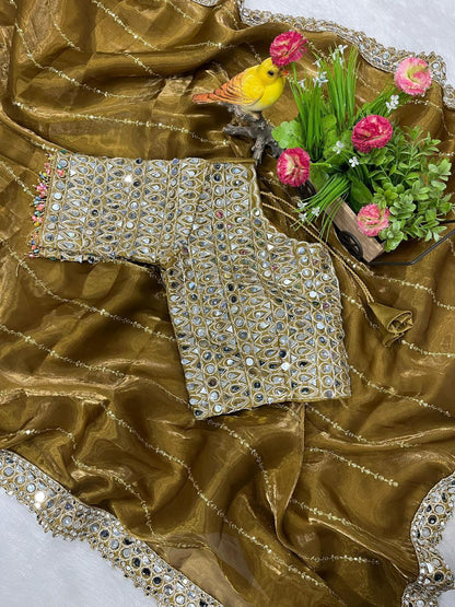 Golden Shadow Saree