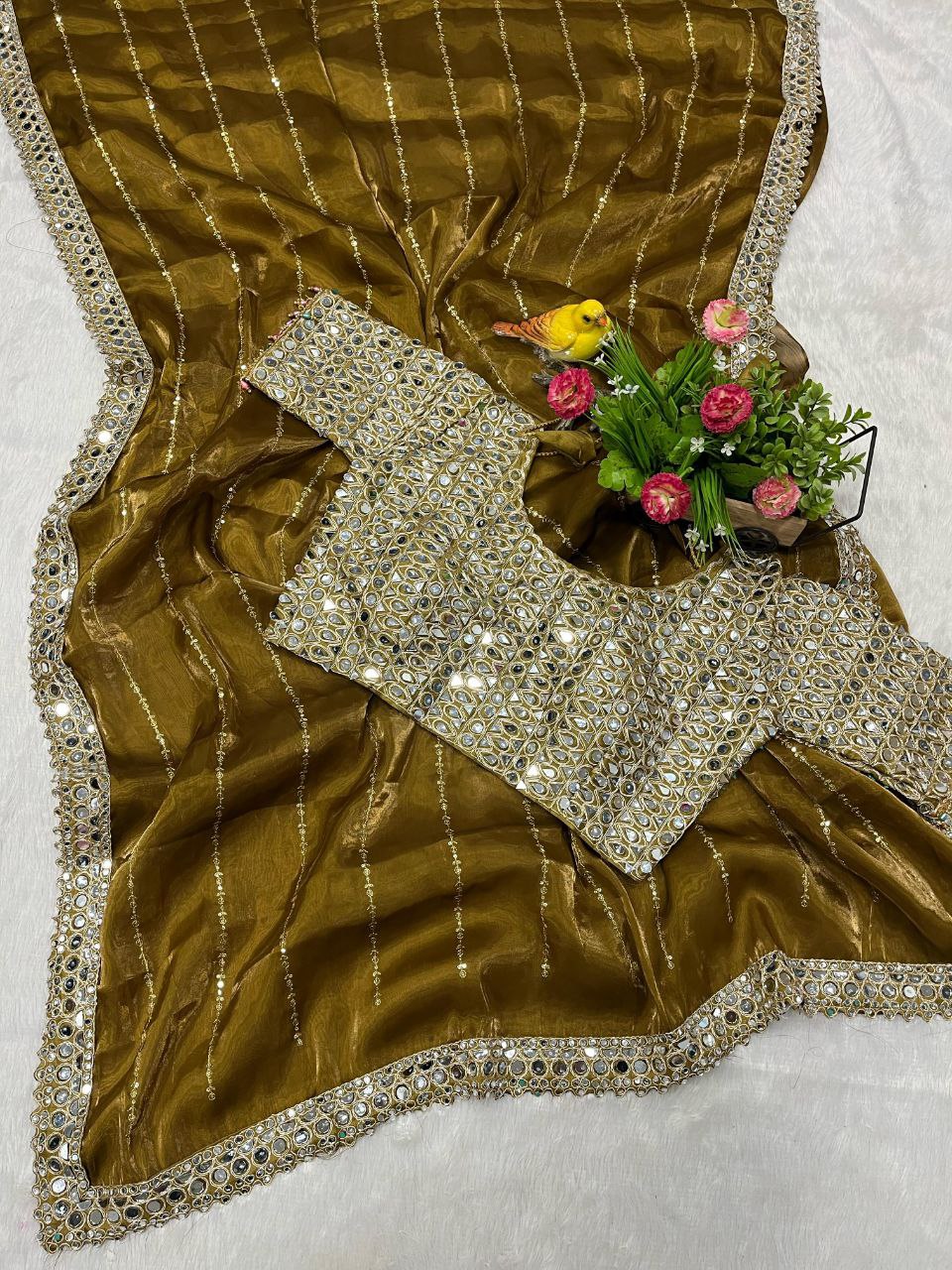 Golden Shadow Saree