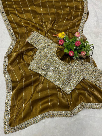 Golden Shadow Saree