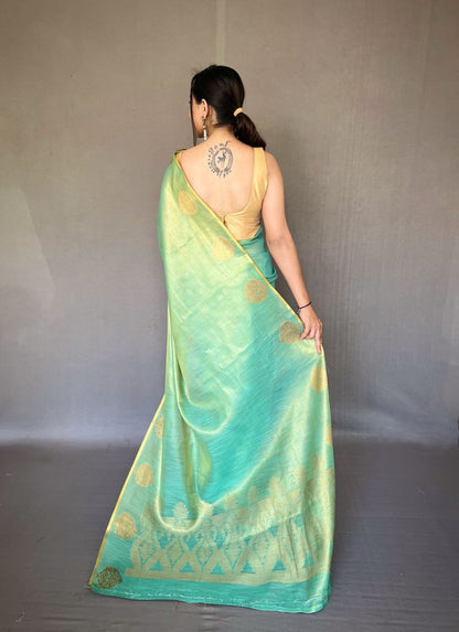 Golden Pastel Saree