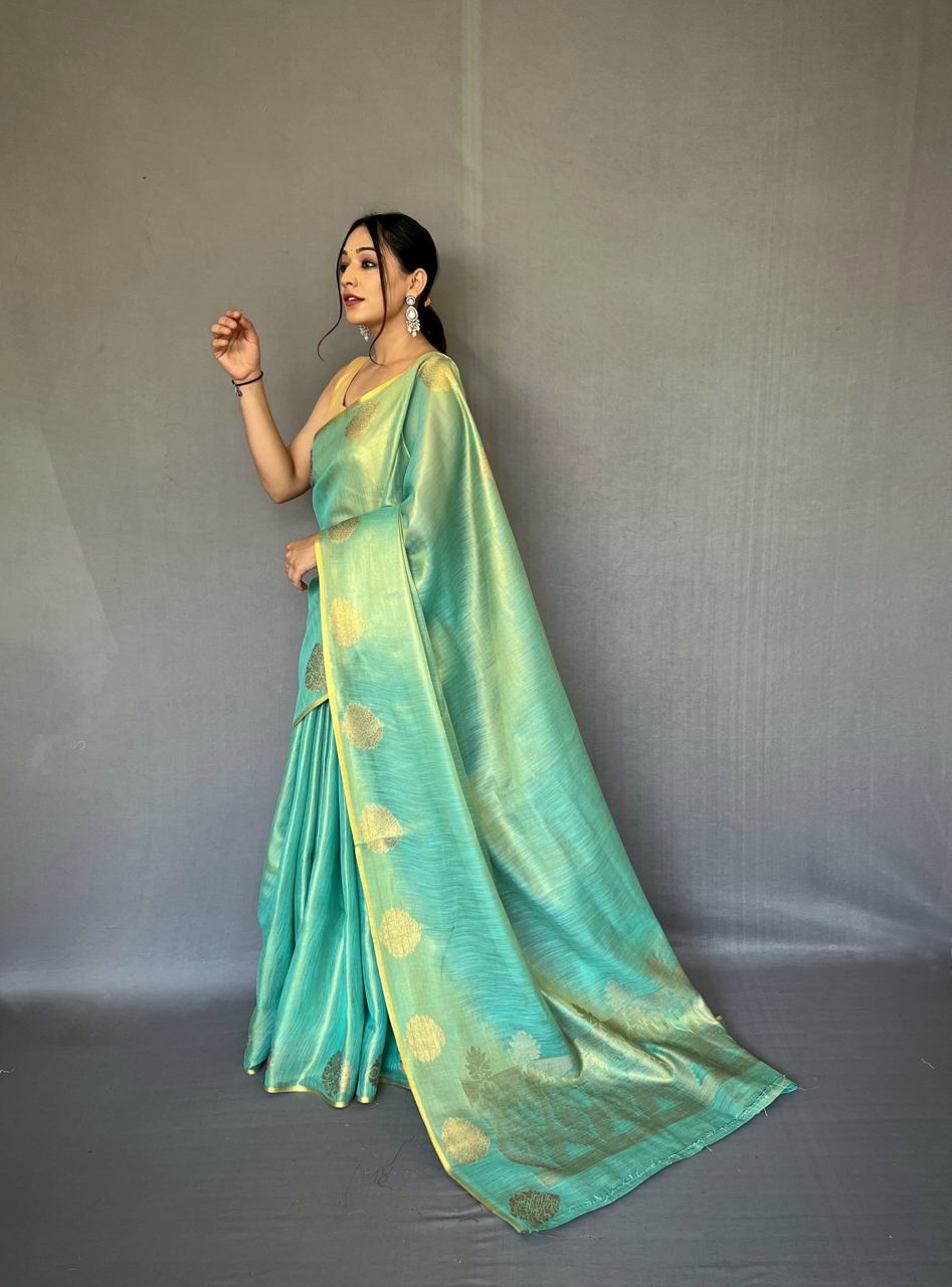 Golden Pastel Saree