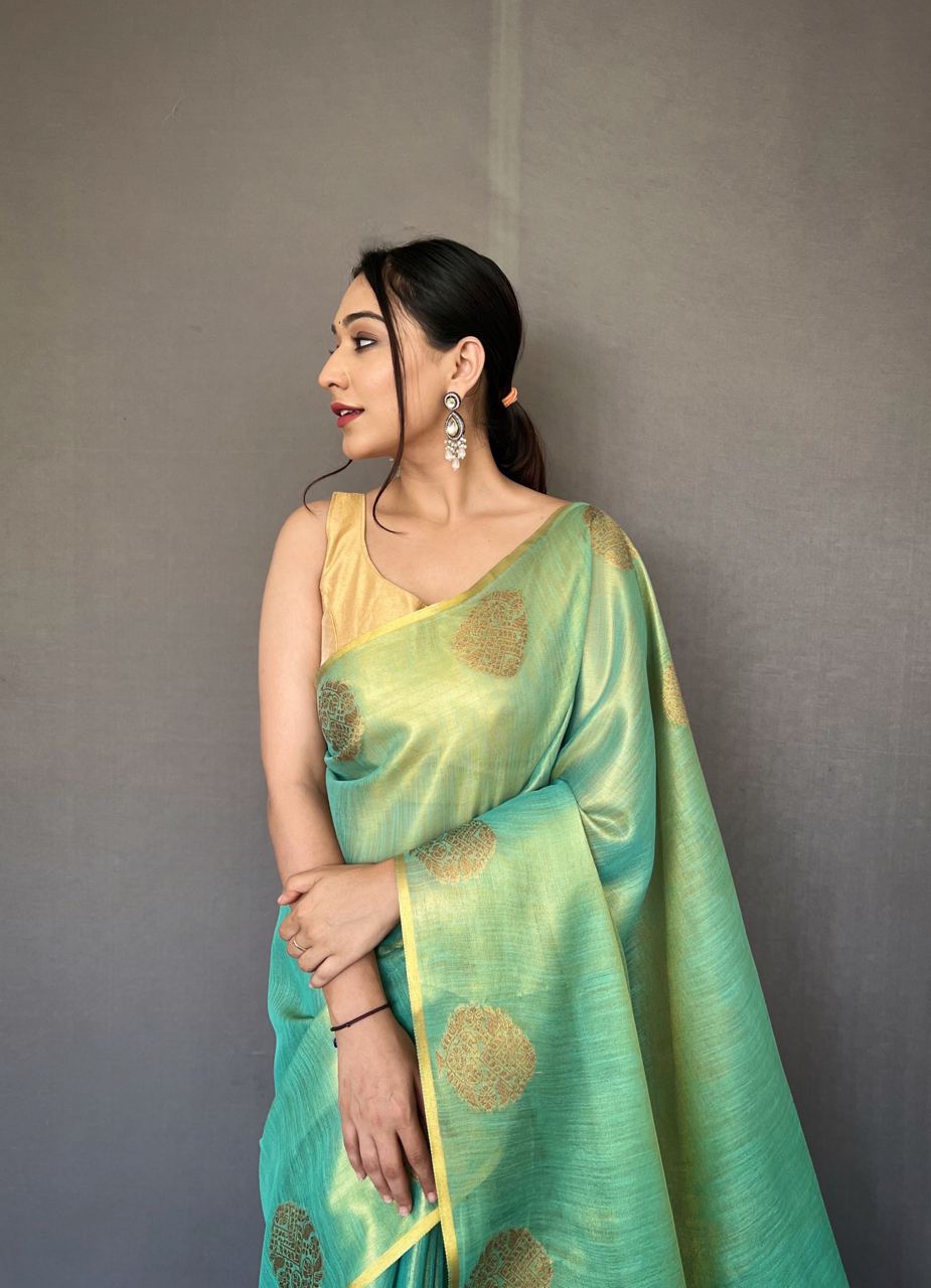 Golden Pastel Saree