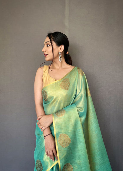 Golden Pastel Saree