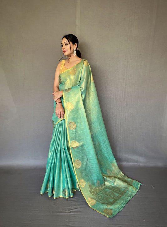 Golden Pastel Saree