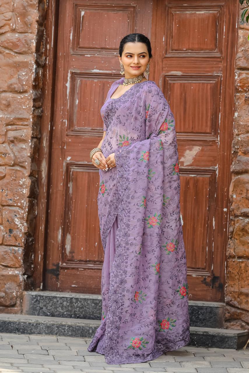 Purple Prose Saree