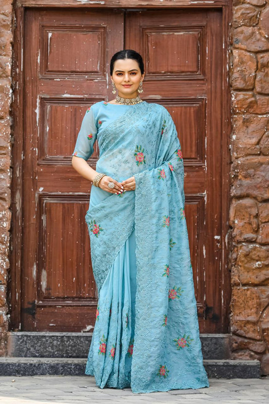 Azure Allure Saree