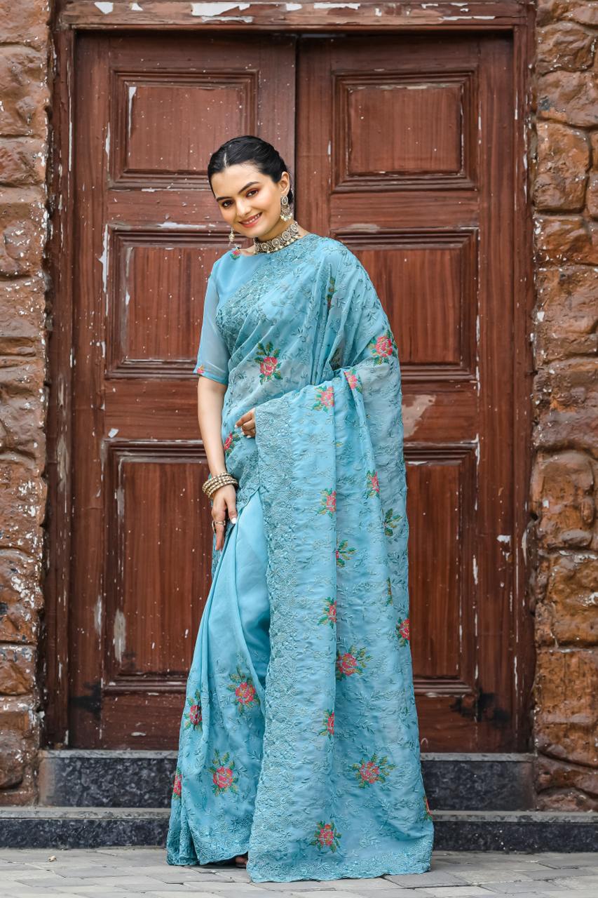 Azure Allure Saree