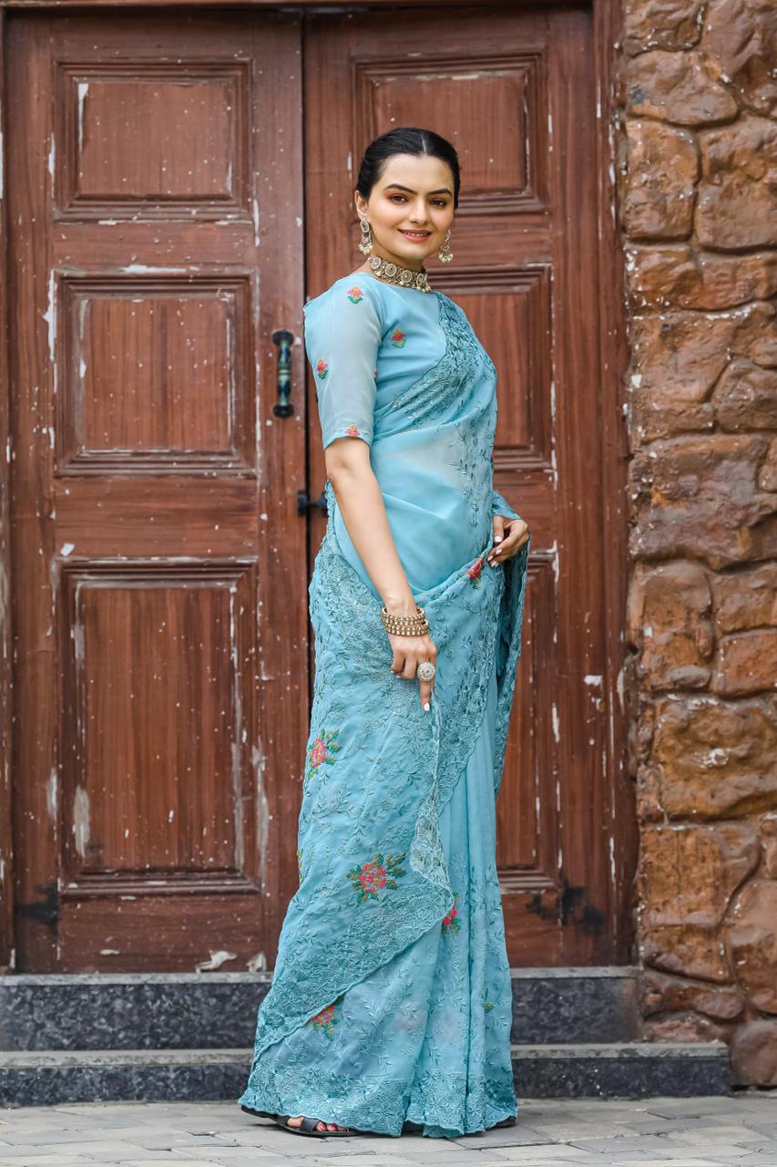 Azure Allure Saree