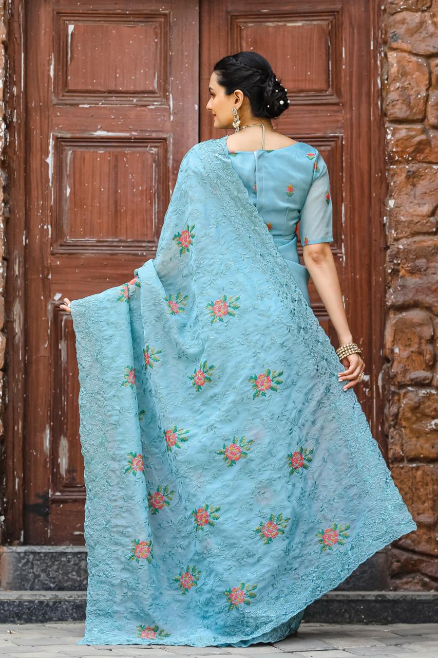 Azure Allure Saree