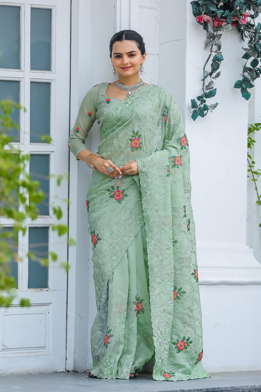 Opal Oasis Saree