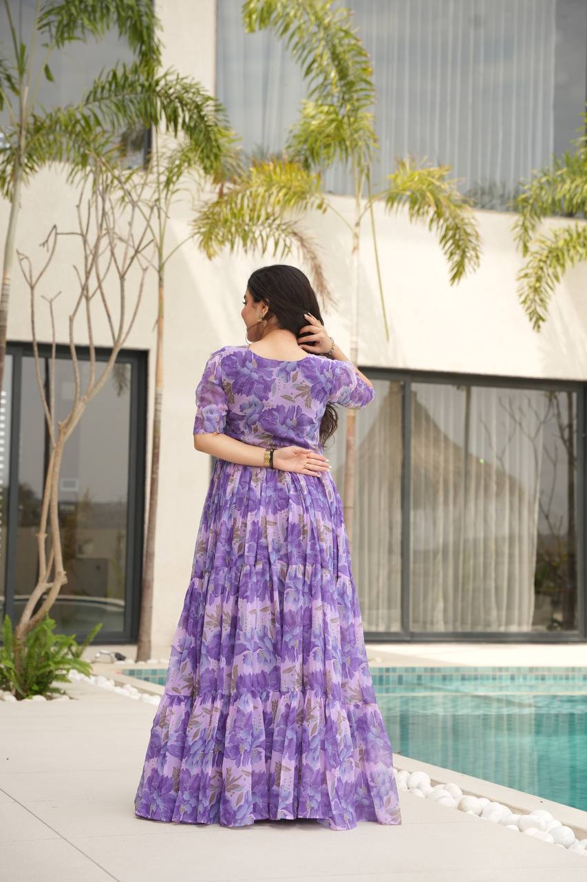 Lavender Bloom Floral Maxi