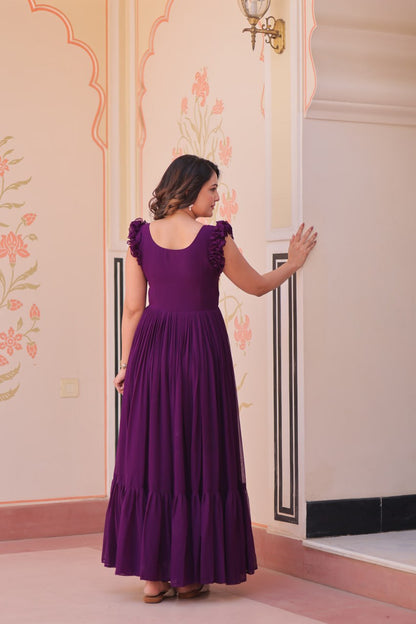 Purple Flutter Gown