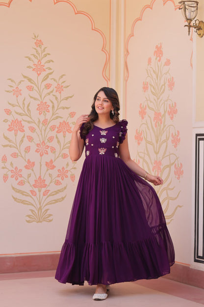 Purple Flutter Gown