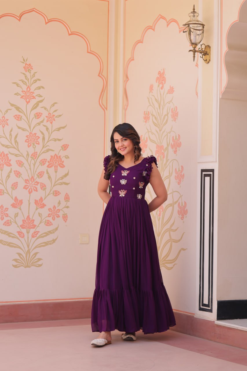 Purple Flutter Gown