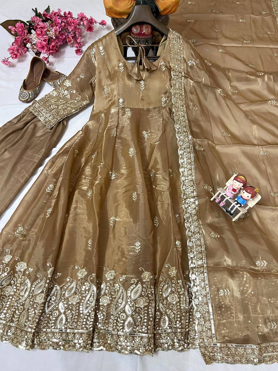 Mustard Gold Anarkali Suit