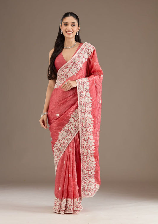 Blossom Border Saree