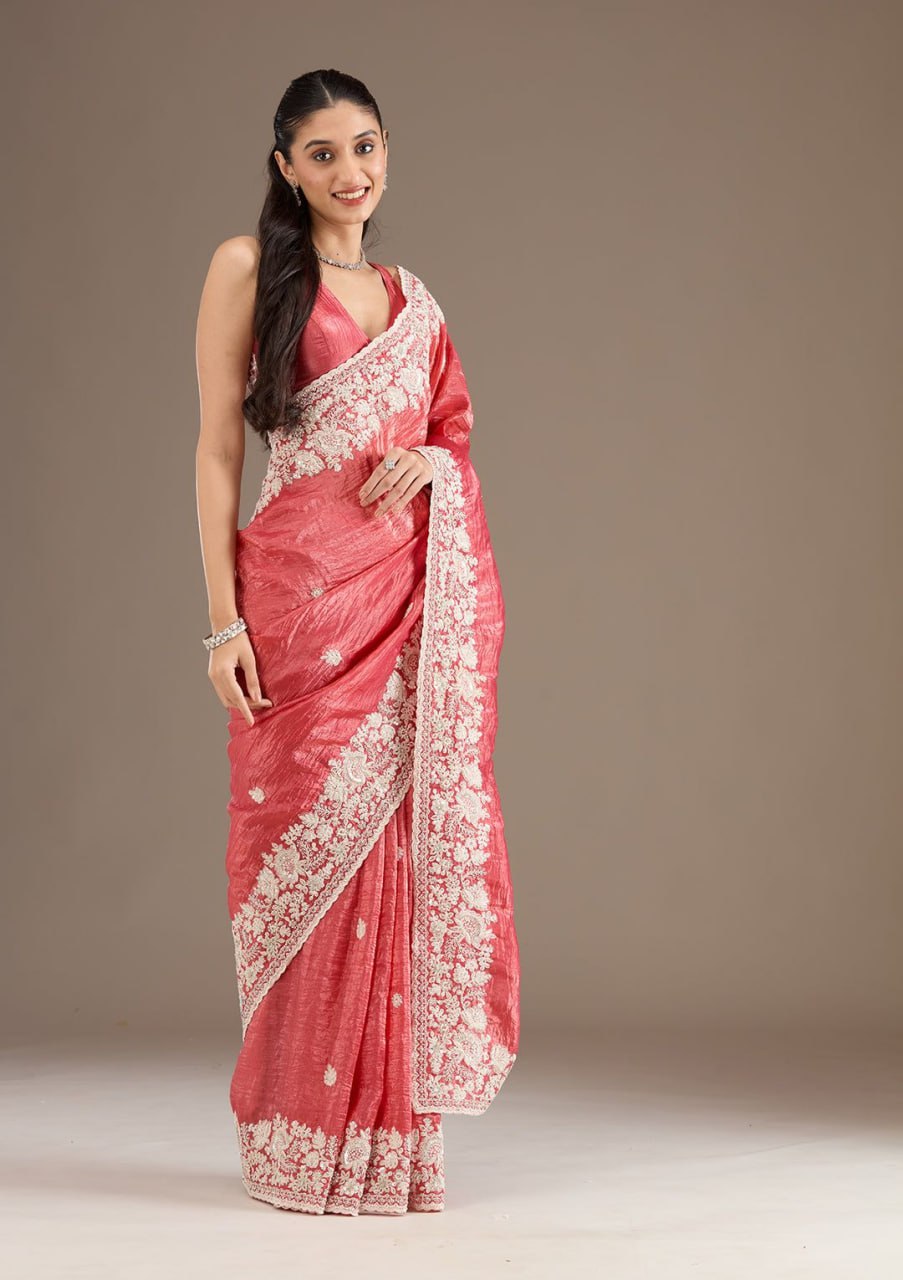 Blossom Border Saree