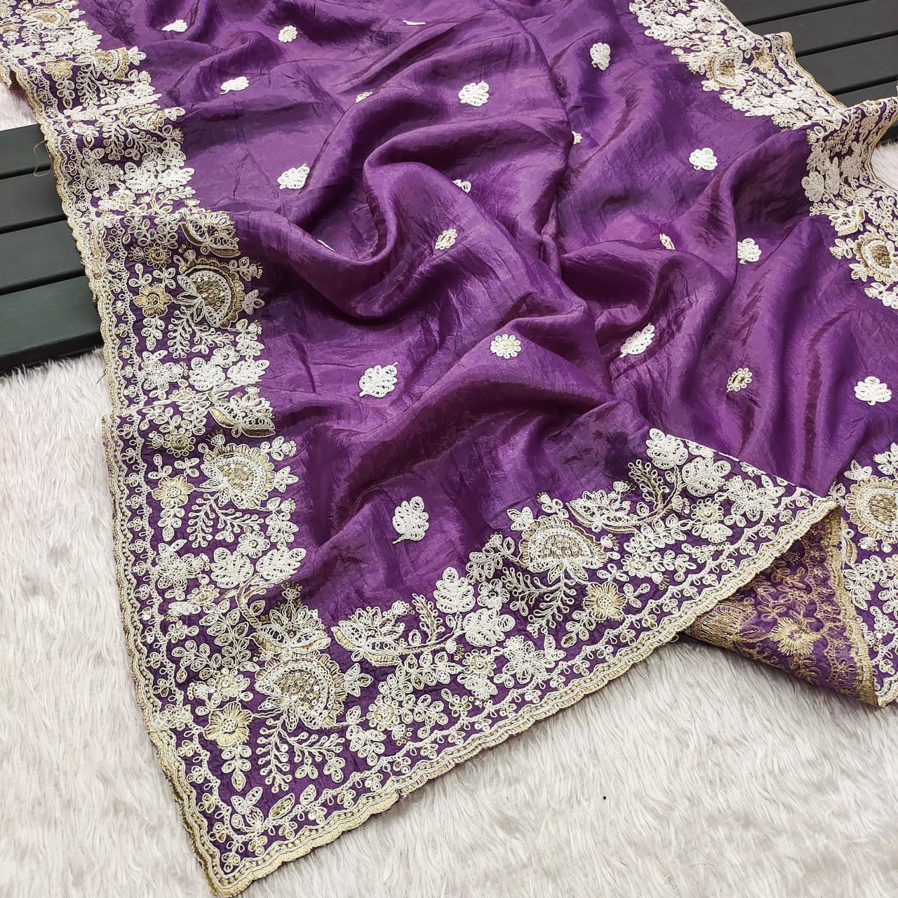 Lavender Lace Saree