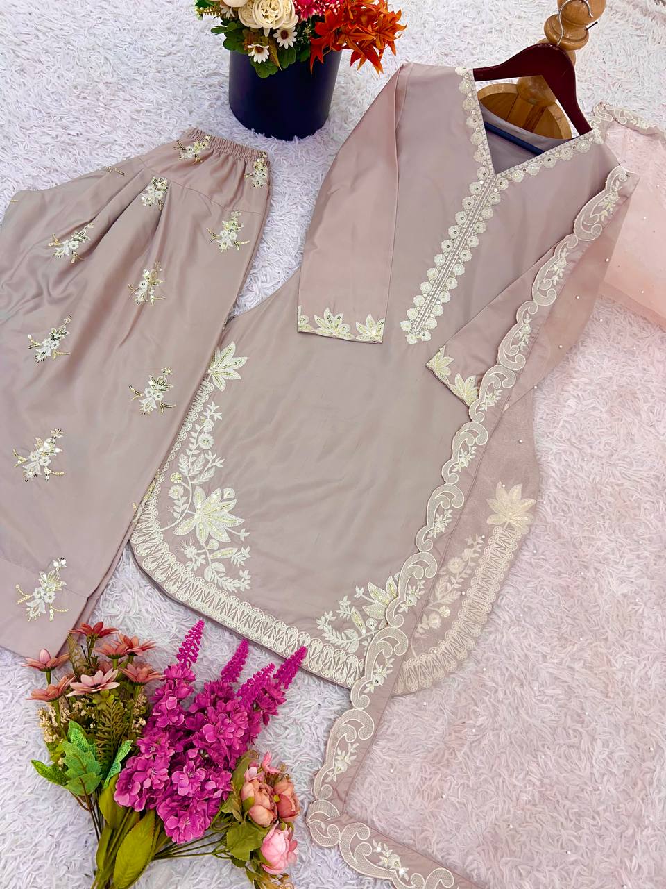Bulbul Embroidered Suit Set